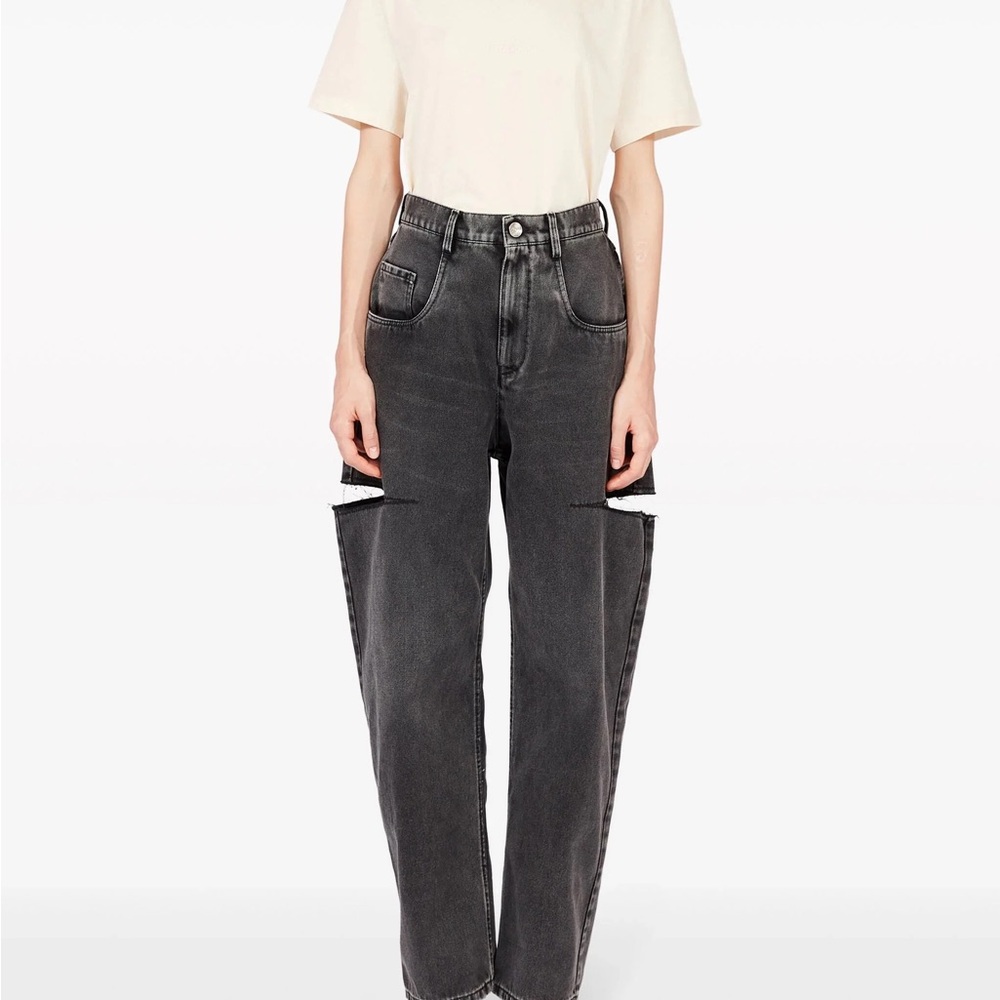 Maison Martin Margiela black/grey Straight Leg Side Slit Jeans